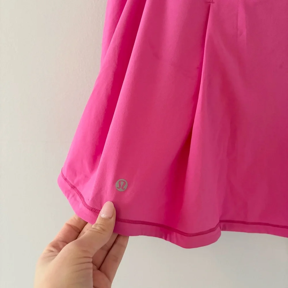 Lululemon Pace Rival Mid-Rise Skirt Extra Long Pleated Lined Skort Zip Pocket - Picture 5 of 7